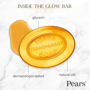 Pears Pure & Gentle Soap Bar (Combo Pack of 3) - With Glycerin for Soft, Glowing Skin & Body, Paraben-Free Body Soaps For Bath Ideal for Men & Women